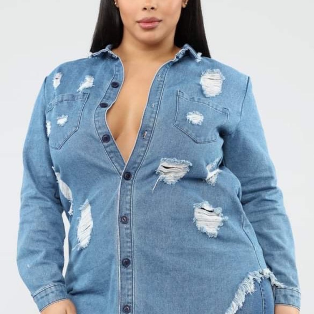 🎉🥰Host Pick🤩Plus Size Fashion Nova Demin Dress - Picture 4 of 5